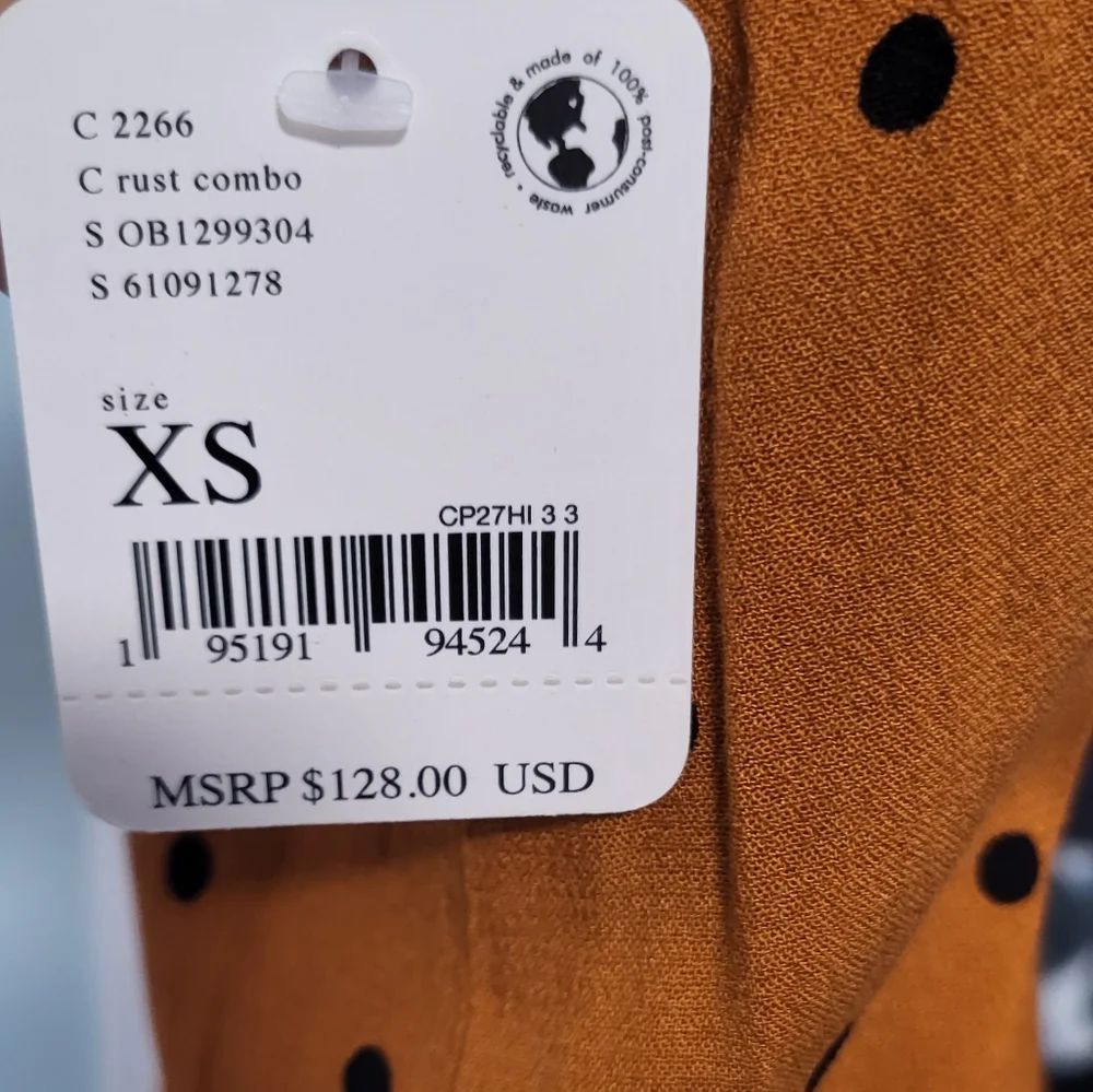 Free People Jamboree Jumpsuit Rust Combo Polka Dot Strappy Wide Leg xsmall - Picture 7 of 16